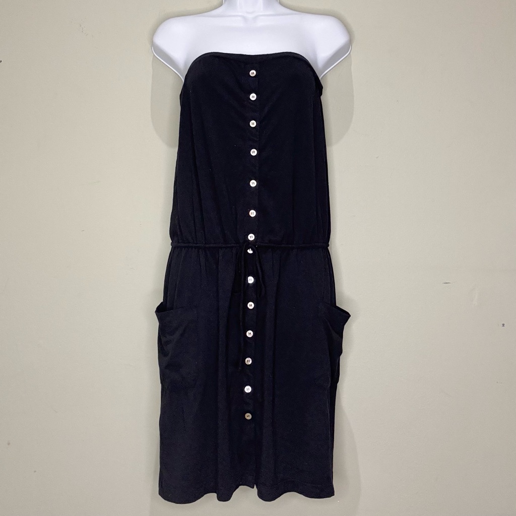 Splendid Black Tube Dress / Swim Cover-Up, Size Medium
